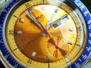 Sei ko Pepsi Chronograph Automatic cal.  6139 - 6002 men ' s watch vintage Japan made 7