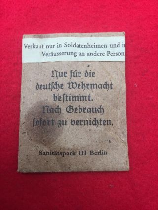 Ww2 German Army Issue Condom In Packet Of Issue