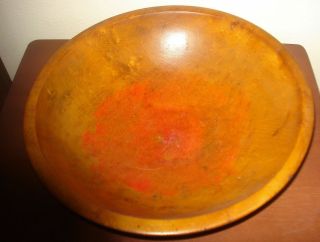 Vintage Munising Wooden Bowl 13  Diameter Country Primitive