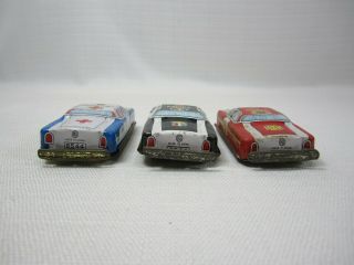 Vintage Tin Sheet Metal Nakamura NT Litho Toy Car Police Fire Chief Ambulance 3 4