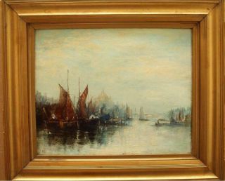 19th Century Impressionist Grand Canal Venice Antique Oil Painting