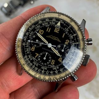 Vintage Breitling Navitimer Chronograph Wristwatch Ref.  808 Valjoux 72 RARE NR 5