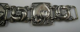 Bracelet McClelland Barclay Sterling Silver Vintage Hearts & Flowers 36.  9 Grams 2