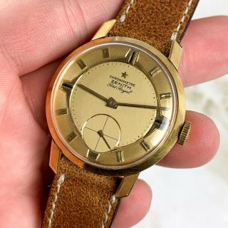 Vintage Zenith Port Royal Chronometre Wristwatch 18kt gold VERY RARE NR 5