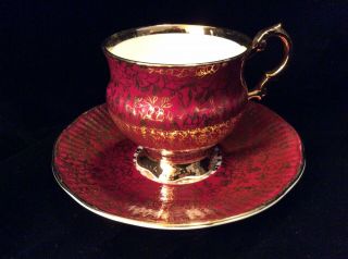 Vintage Elizabethan Footed Tea Cup And Saucer Fine Bone China From England