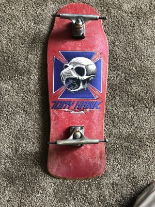 Tony Hawk Powell Peralta Red 1983 Chicken Skull Skateboard - 29”