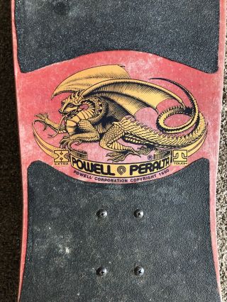 TONY HAWK POWELL PERALTA Red 1983 Chicken Skull Skateboard - 29” 2