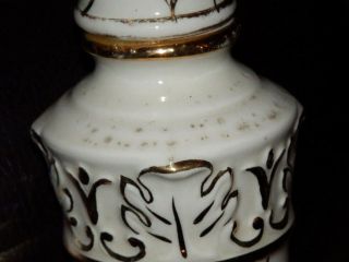 Vtg PR Matching Porcelain & Brass Candlestick Lamps Gold White Flowers Victorian 8