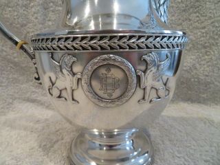 Rare & Gorgeous French Sterling Silver Large Tea Pot Empire St Eagle & Sphinx