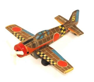 Zero Fighter Vintage Japanese Friction Powered Tin Toy 19 X 20 Cm