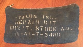 Vintage 1930 - 40’s Talon Zipper Inc Government Stock Denim Bag Repair Kit