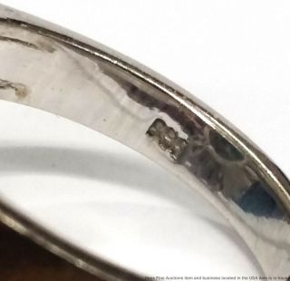 Vintage 14K White Gold Natural Verigated Jade 1.  75ctw Fine Diamond Ring 9