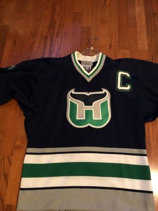 Vtg 90s Hartford Whalers Starter Center Ice Jersey Authentic Size 46 - R Euc
