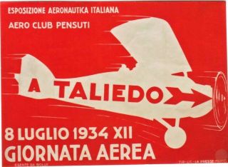 Vintage Poster Taliedo Italian Air Meeting 1934 (2)