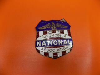 Vintage Porcelain National Automobile Association Aaa Grille Badge Sign 1930s