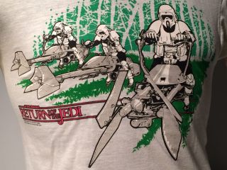 Star Wars Return Of The Jedi Biker Scout Speeder Bike True Vintage T Shirt 1983