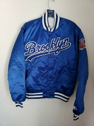 Rare Vintage 80s 90s Starter Cooperstown La Brooklyn Dodgers Satin Jacket Mens L