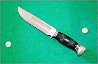 Vtg Sheath Hunt 6 Blade REMINGTON RH46 Antique Knife 1 DuPONT Orig Leather case 3