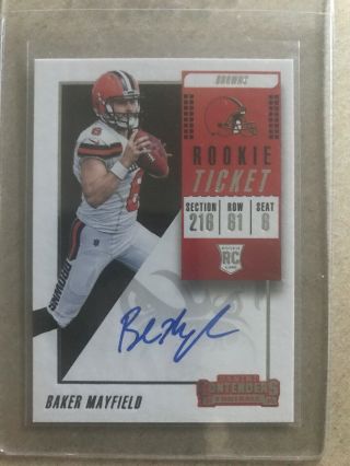 2018 Contenders Baker Mayfield Rookie Ticket Auto Rare Variation Sp Hot Going Up
