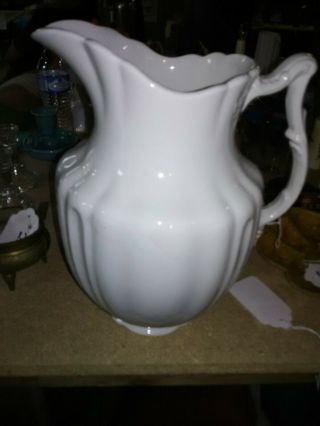 Wood And Sons Large White Vintage Pitcher 4