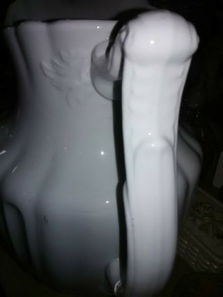 Wood And Sons Large White Vintage Pitcher 8