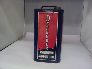 VINTAGE ADVERTISING TWO GALLON DEFENDER SERVICE STATION OIL CAN 706 - Z 4