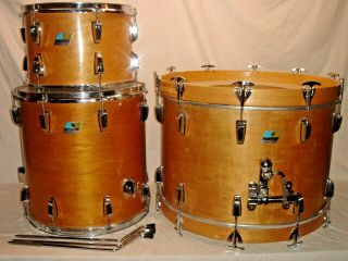 Gorgeous Vintage 1969 Ludwig 3 - PC MAPLE THERMOGLOSS - CLASSIC Drum Outfit 2