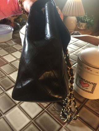Authentic Chanel Vintage Jumbo Black Flap Bag. 4