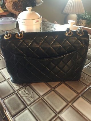 Authentic Chanel Vintage Jumbo Black Flap Bag. 5