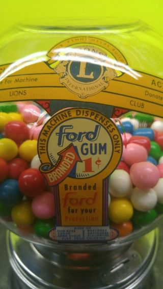 FORD GUM & MACHINE CO.  INC.  - 1 CENT GUMBALL MACHINE - VINTAGE 2