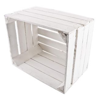1 x White Wash Solid Vintage Wooden Apple Crate Box Painted Wedding Crates 3