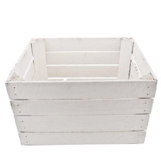 1 x White Wash Solid Vintage Wooden Apple Crate Box Painted Wedding Crates 5