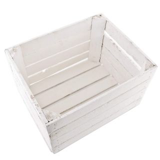 1 x White Wash Solid Vintage Wooden Apple Crate Box Painted Wedding Crates 6