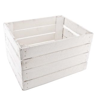 1 x White Wash Solid Vintage Wooden Apple Crate Box Painted Wedding Crates 7