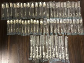 Tuttle Beauvoir Vintage Sterling Silver Dinner Flatware Set For 12 60pcs Nos