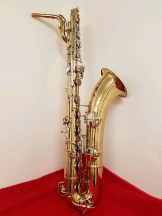 Vintage 1968 Conn 12m Baritone Saxophone Lacquer Card