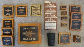 Vintage Nos Harley Davidson Motorcycle Parts Piston Rings,  Gaskets,  More