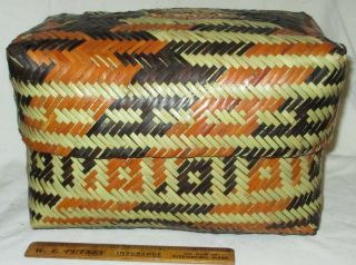 Rare Cherokee Indian Double Woven Rivercane Basket Rowena Bradley
