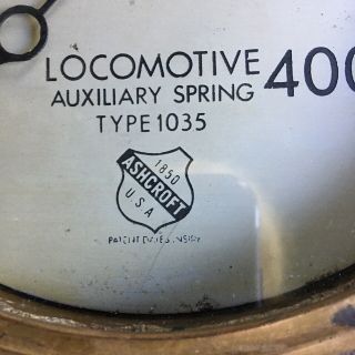 Vintage Ashcroft Brass Locomotive Steam Pressure Gauge 8 Inch 5