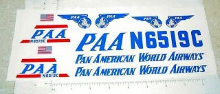 Marx Pan Am Airplane Sticker Set  Mx - 052