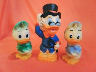 Vintage Rubber Toys Scrooge Mcduck Huey And Dewey,  Ussr Vintage Toy,  Retro Toy,  D