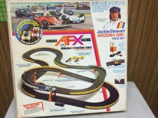 Vintage Aurora Afx Racing JACKIE STEWART Arizona 500 race set NEVER OPENE 8