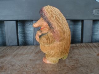 Vintage Henning Norway Hand Carved Wood Woman Troll 2