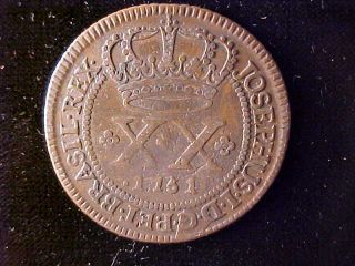 Brazil 20 Reis 1751 Rare Type