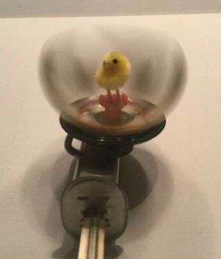 Vintage Metal Easter Push Spinner Toy Baby Chick