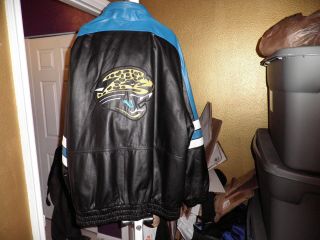 Vintage Jacksonville Jaguars Throwback Leather Starter Jacket Xxl 2xl