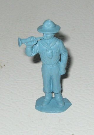 Marx 1950s Boy Scout Playing The Bugle In Powder Blue