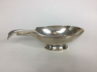 Christofle Silver Plate Gallia Footed Swan Gravy Sauce Bowl Ladle
