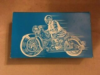 Police Motorcycle Vintage 1960 ' s Japanese Friction Powered Tin Toy w/Box 2