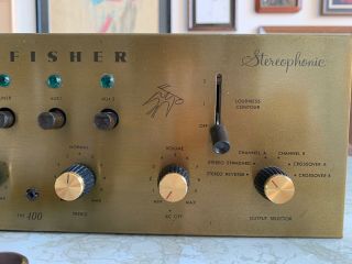 Vintage Fisher 400C 400 - C 400 - CX Tube Stereo Preamplifier Restored w/ Custom Cab 5